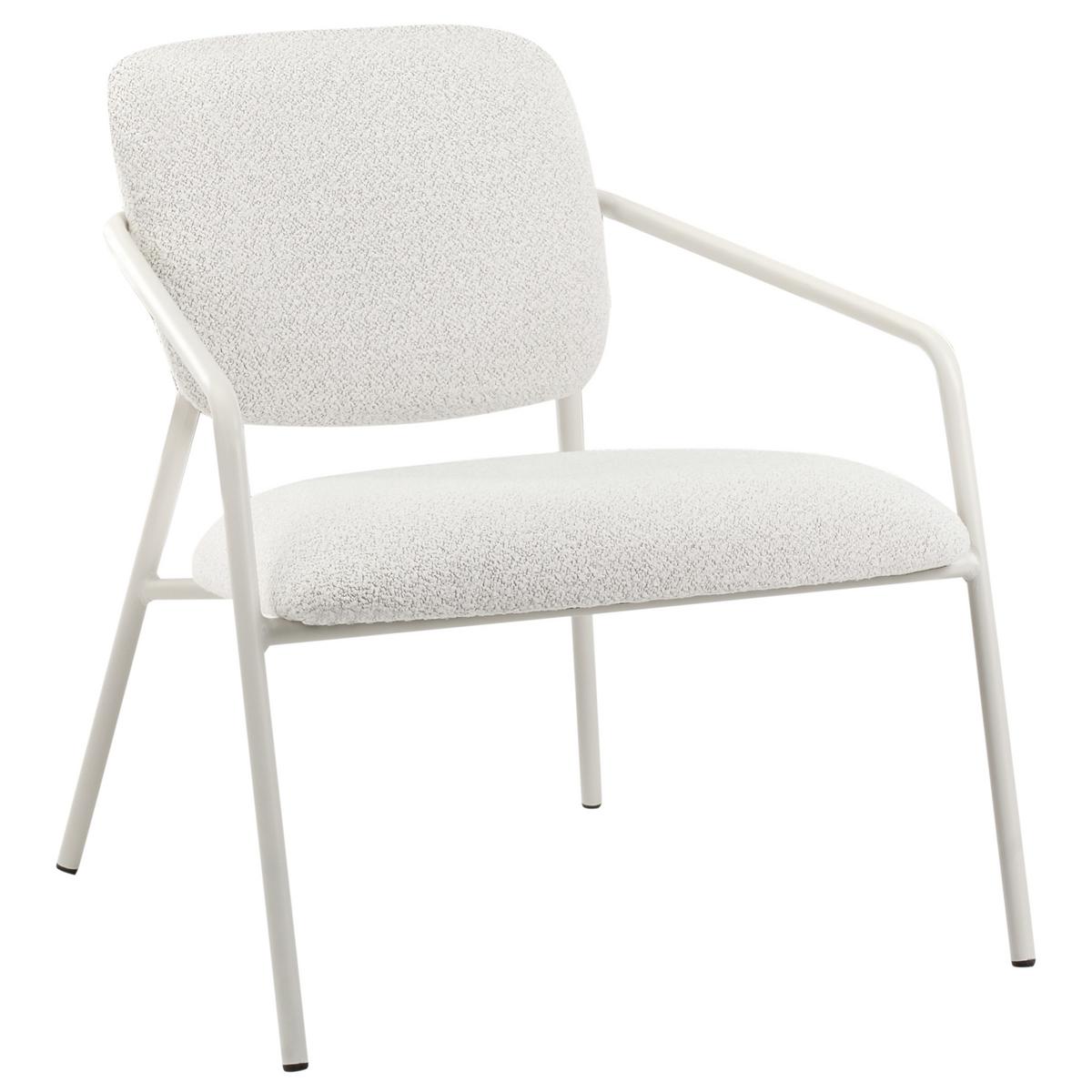 SESSEL 2er-Set Cremeweiß Loa - Weiß, Textil (71/76/71cm) - Beliani