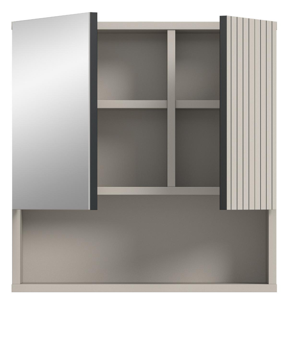 SPIEGELSCHRANK Kaschmir, Badschrank mit Spiegel 54 cm - Kaschmir, Glas/Holzwerkstoff (54/55/17cm) - Inn.Furn