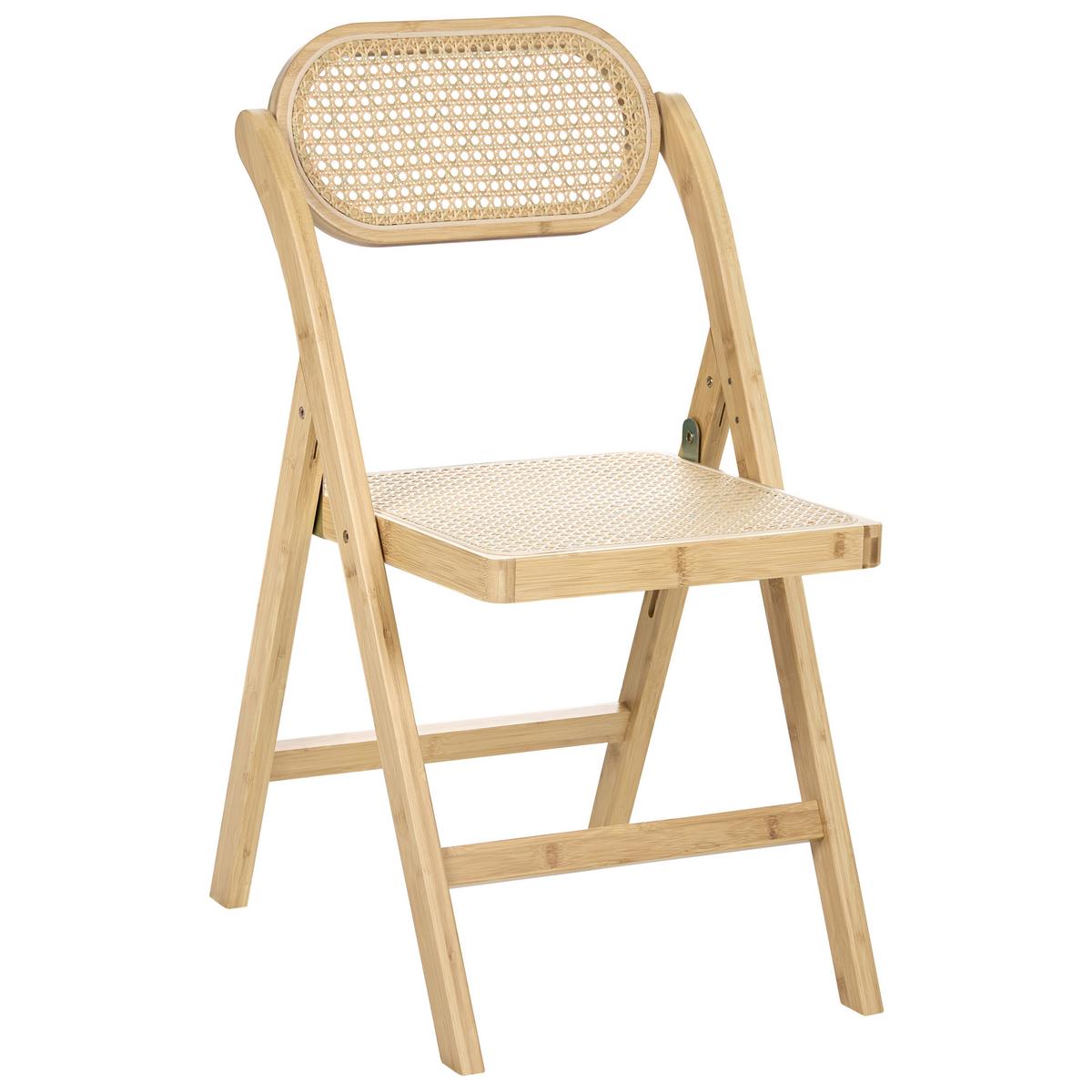 ESSZIMMERSTUHL 2er-Set klappbar Bambus Hellbraun Oraison - Hellbraun, Holz (45/84/54cm) - Beliani