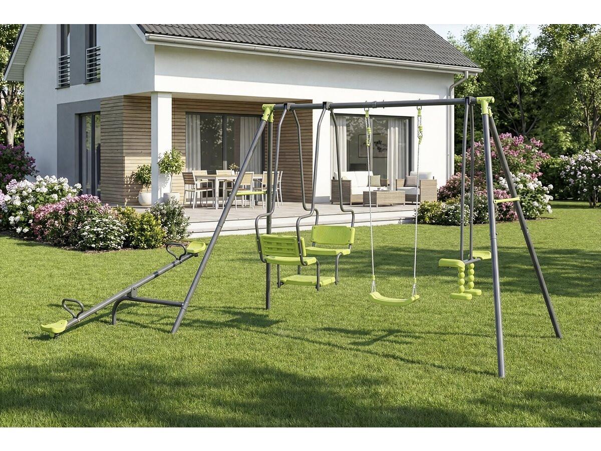 KLETTERGERÜST AUS STAHL lenny Grün - Grün, Metall (240/195/342cm) - Habitat Garten