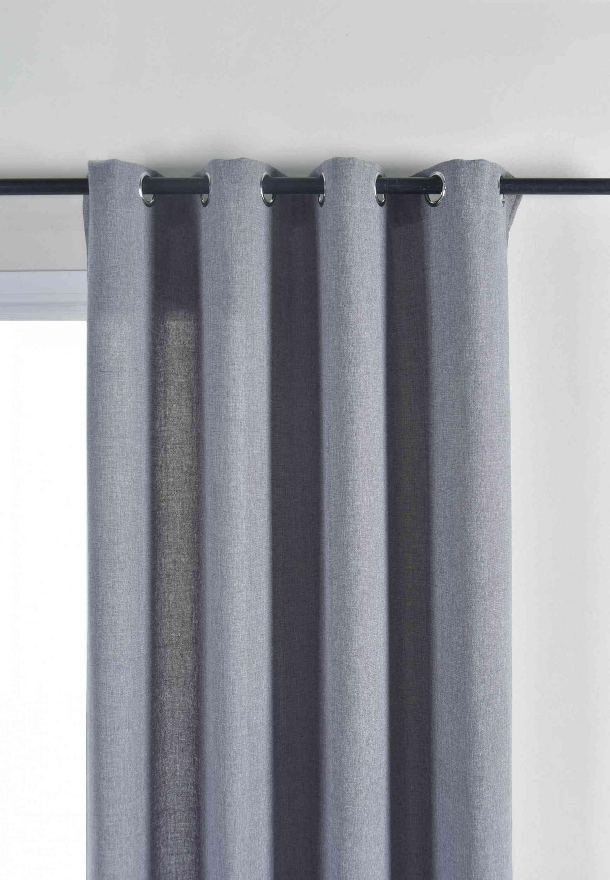 VORHANG 2ER SET »Essen« HxB 245x145 cm Dunkelgrau - Dunkelgrau, Textil (145/245cm) - Gardinenbox