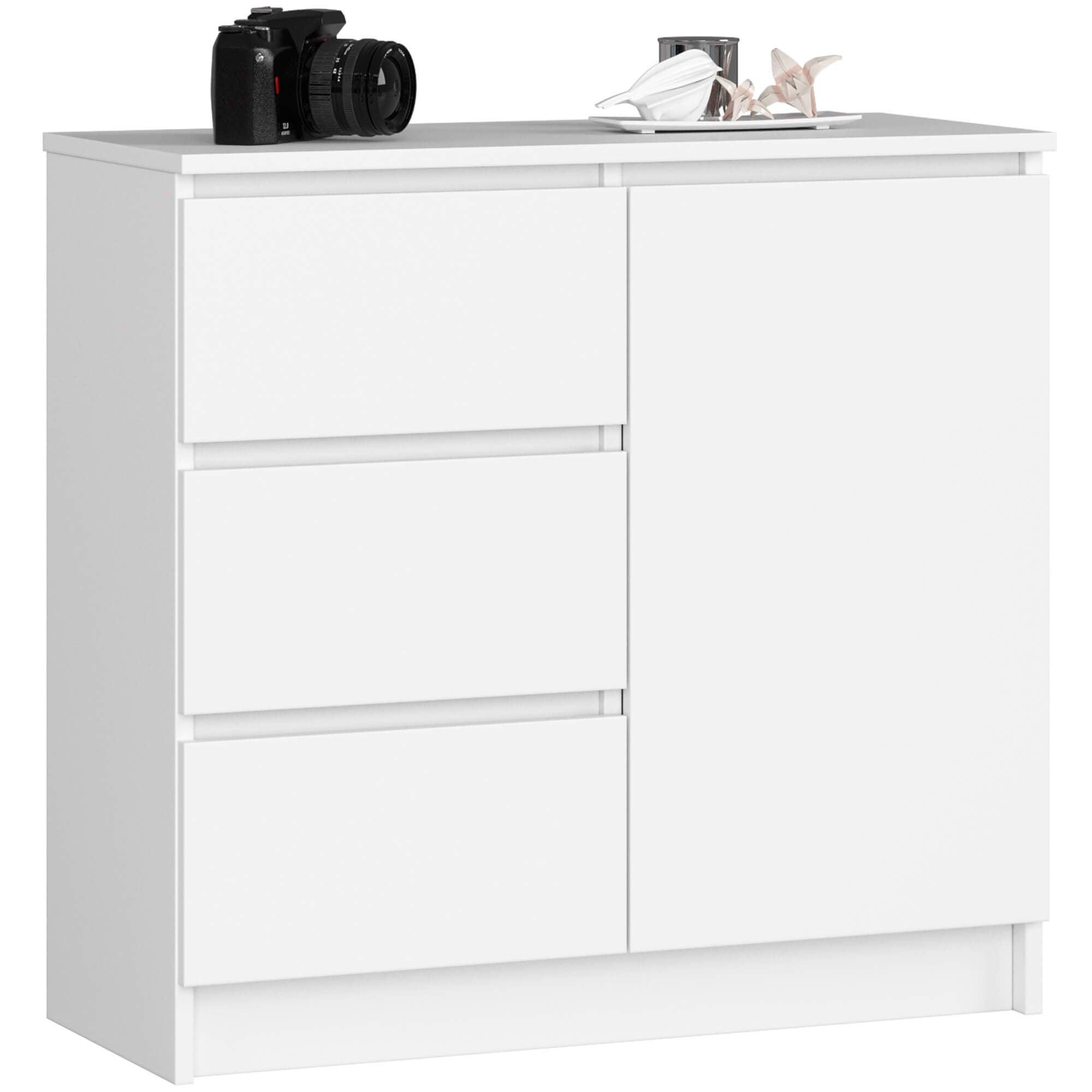 KOMMODE Weiß 77/80/35 - Weiß, Holzwerkstoff (80/77/35cm) - RAUMHIRSCH FURNITURE
