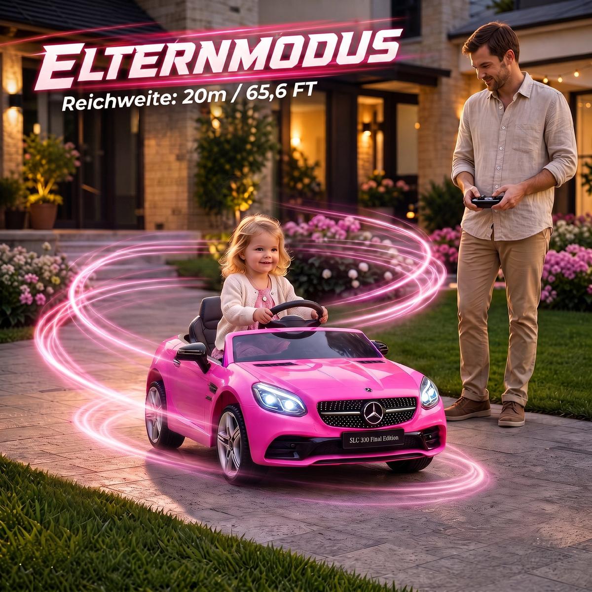 KINDER-ELEKTROAUTO Kunststoff Metall Rosa - Rosa, Kunststoff (107/62.5/44cm) - AIYAPLAY