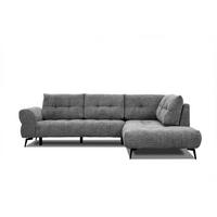 ECKSOFA SALVINI 5-Sitzer, dunkelgrau - Dunkelgrau/Schwarz, Holzwerkstoff/Textil (292/158cm) - Wozimo