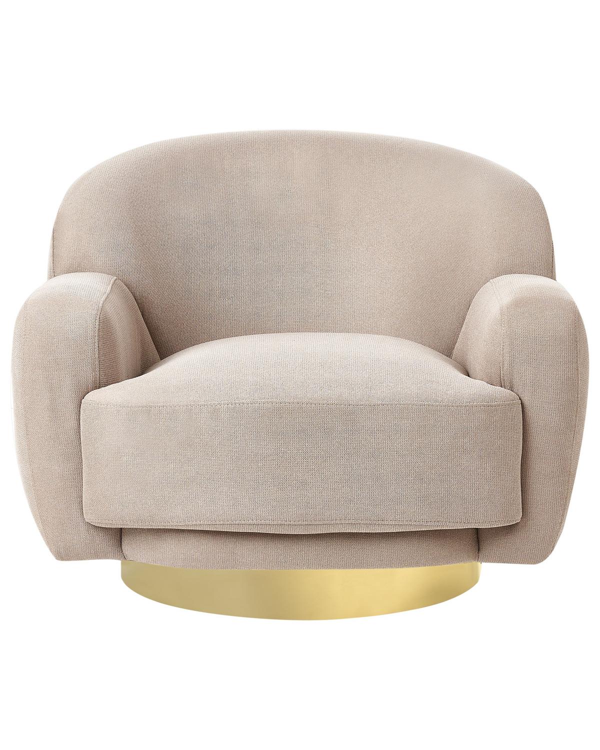 SESSEL Taupe Lejre - Taupe/Goldfarben, Textil (92/70/83cm) - Beliani