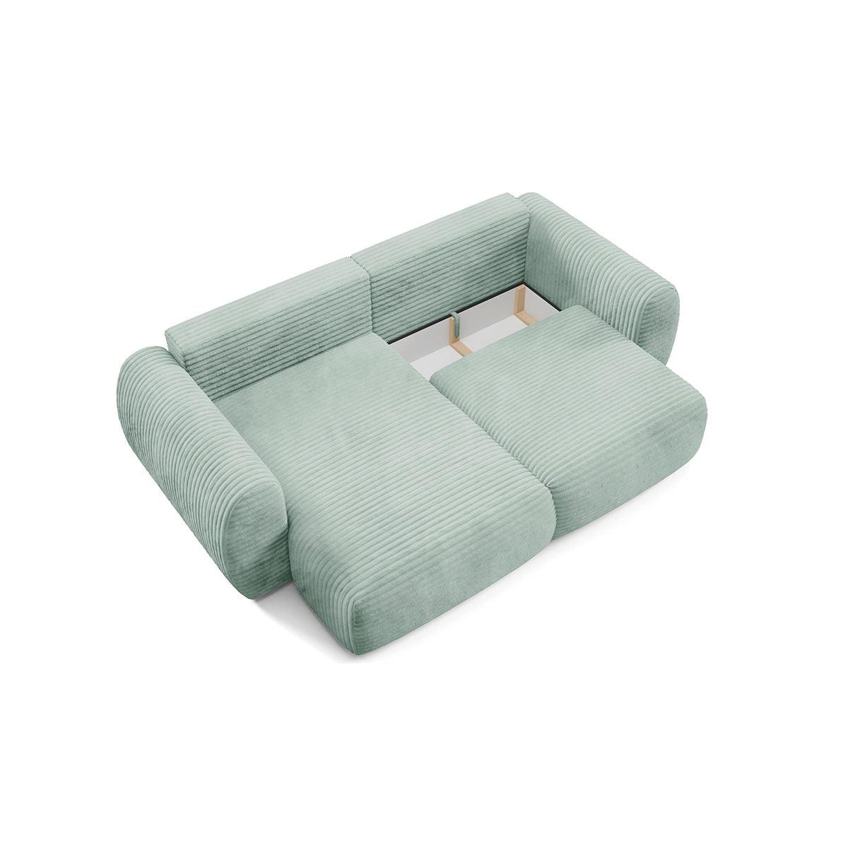 ECKSOFA Camilla 3 Sitzplätze Wassergrün - Grün, Holz (270/165cm) - Petits-meubles