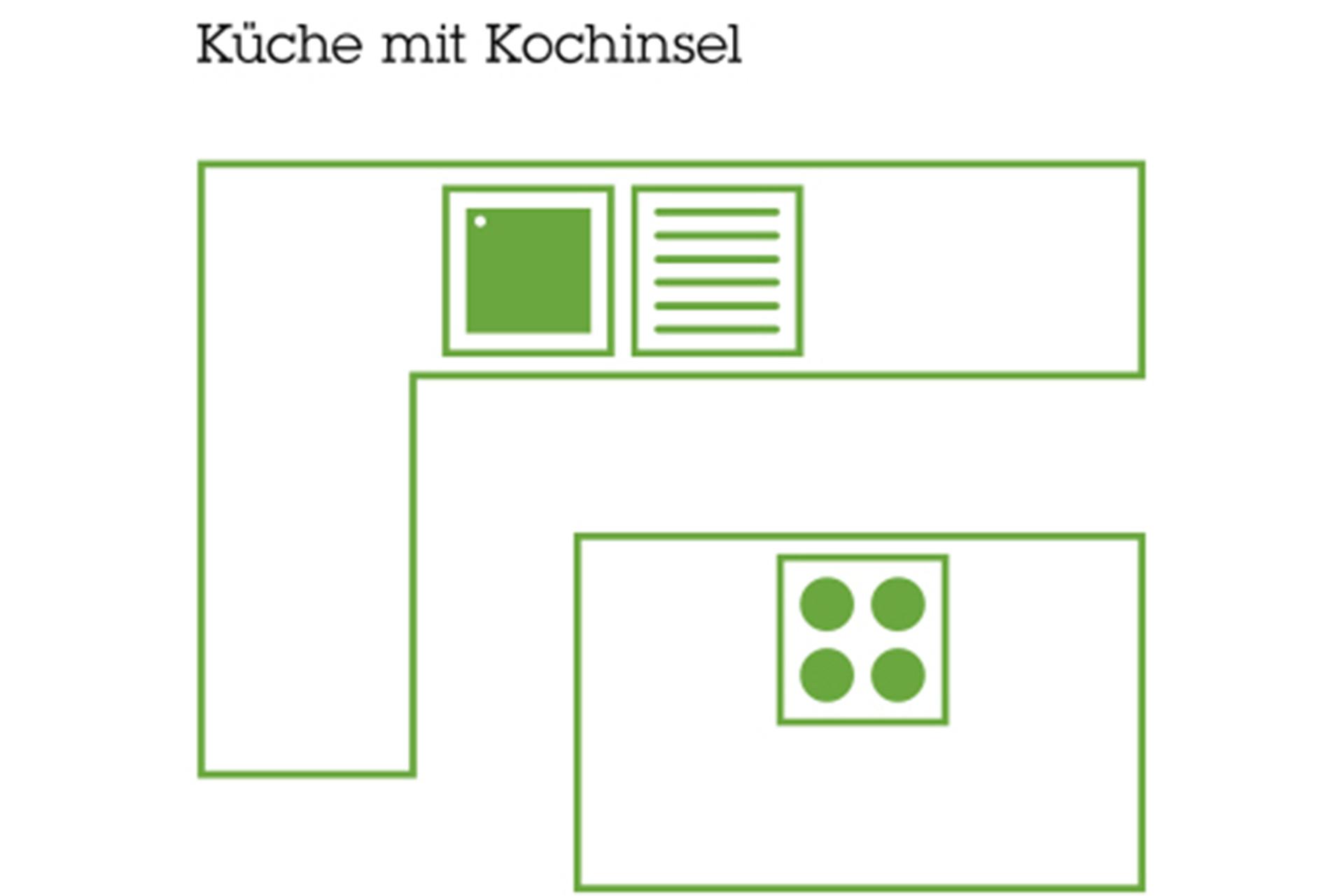 Mit einer Küche und Kochinsel können gleich mehrere Personen gleichzeitig kochen.