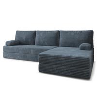ECKSOFA ANKO modulares Boneless Sofa mit Schlaffunktion Grau Kordstoff - Blaugrau, Textil (270/160cm) - MASSENO
