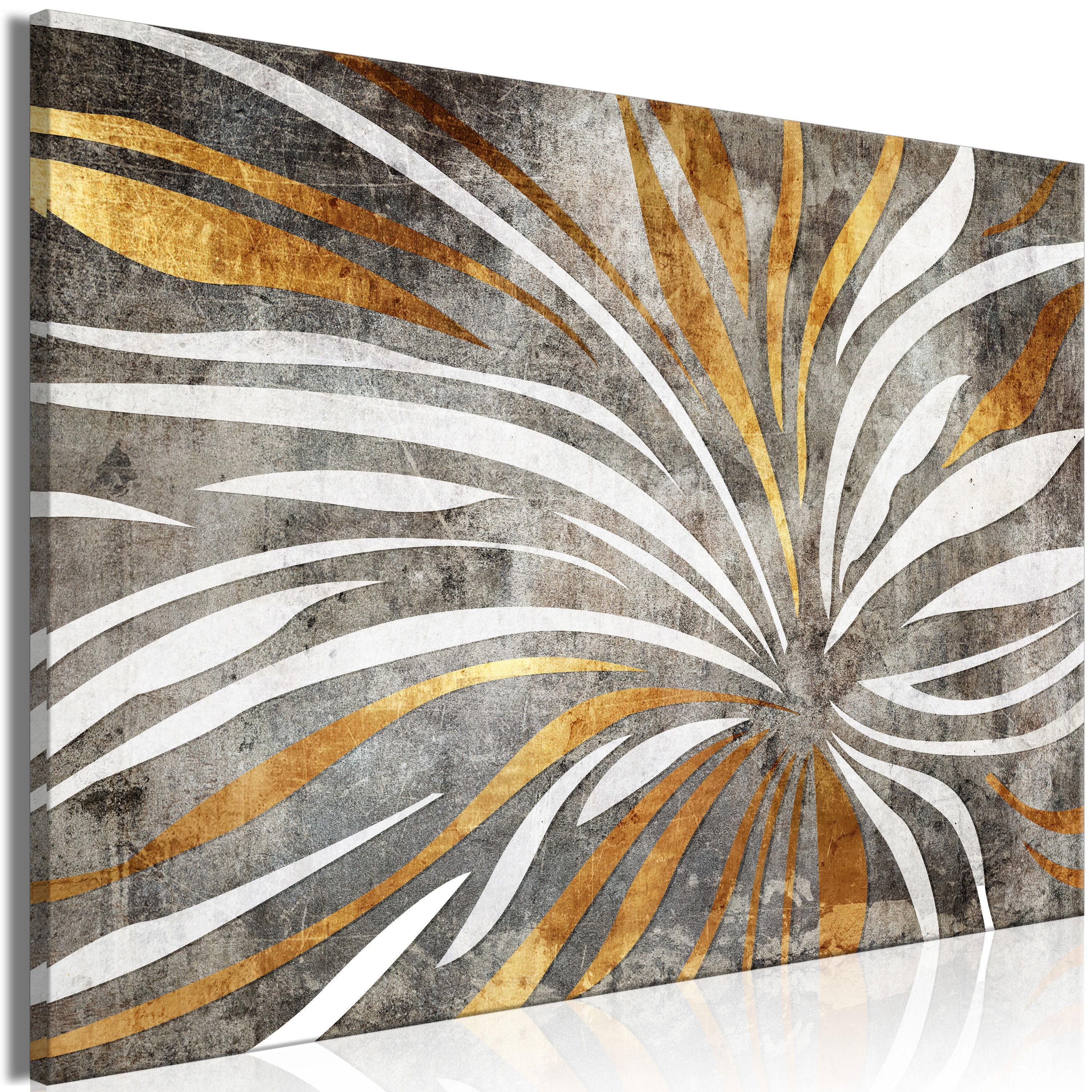 KUNSTDRUCK Grau 120/80 cm - Goldfarben/Grau, Textil (120/80cm) - KUNSTLOFT