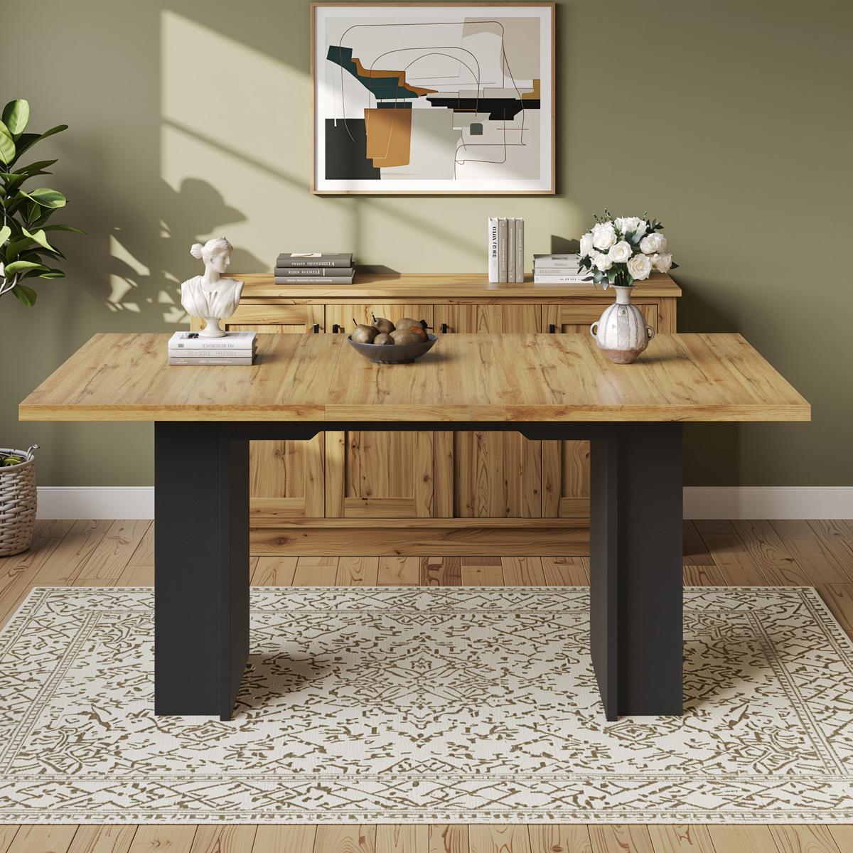 ESSTISCH ausziehbar (120-160 cm) in holzoptik anthrazit - Naturfarben, Holzwerkstoff (80/160/75cm) - Urban Meuble