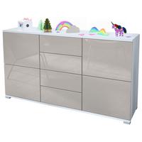 SIDEBOARD Rova Sandgrau Hochglanz - Sandfarben, Holzwerkstoff (138.5/75.5/35cm) - Vladon