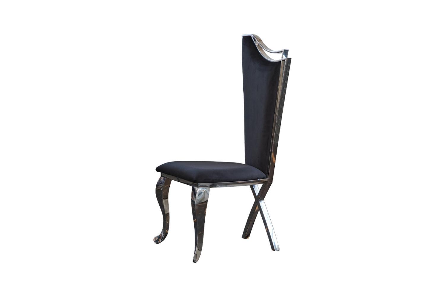 ESSZIMMERSTUHL AMALIA Schwarz Velvet - Schwarz, Textil (50/116/55cm) - KAWOLA