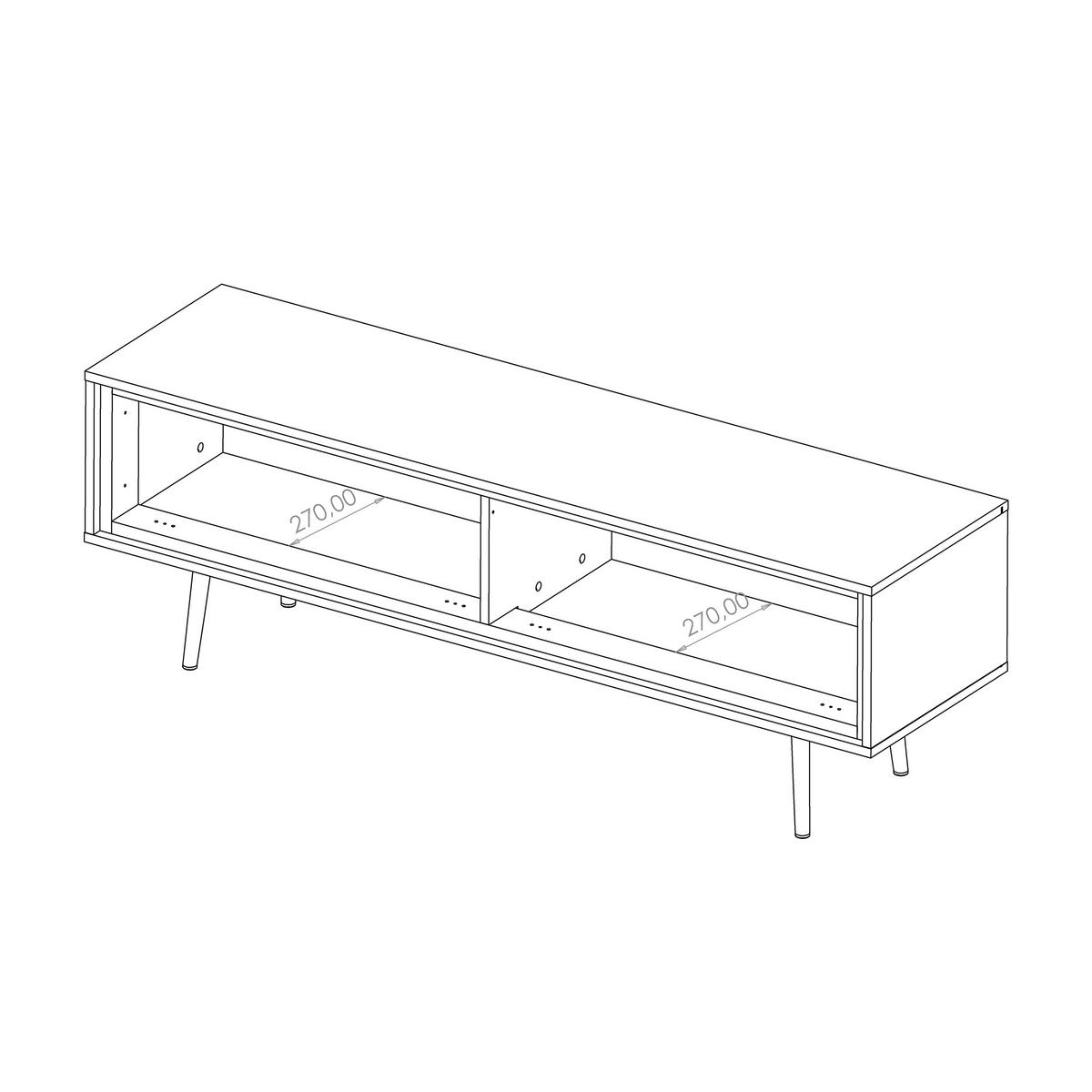LOWBOARD Lori mit 2 Türen, Push-to-open-Öffnung, kaschmir - Kaschmir, Holzwerkstoff/Metall (150/40/40cm) - Beautysofa