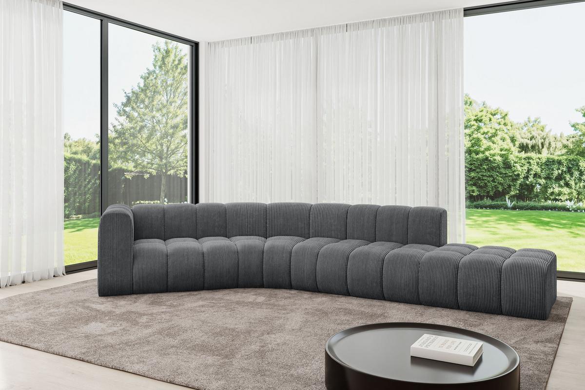 ECKSOFA modulares Sofa Tilmo-L1 - 399x194x70 cm Dunkelgrau - Dunkelgrau, Holzwerkstoff/Textil (399/194cm) - ALTDECOR