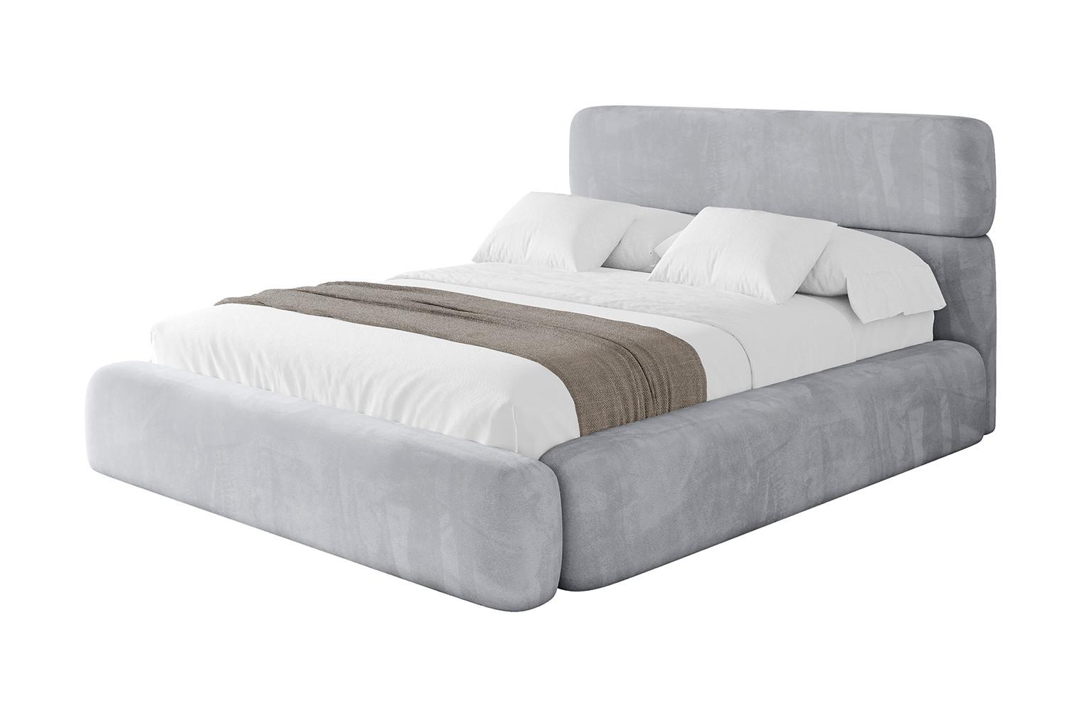 POLSTERBETT mit Bettkasten und Lattenrost, Boxbett ohne Matratze - ENORA 180x200 Hellgrau - Hellgrau, Holzwerkstoff/Textil (180/200cm) - ALTDECOR