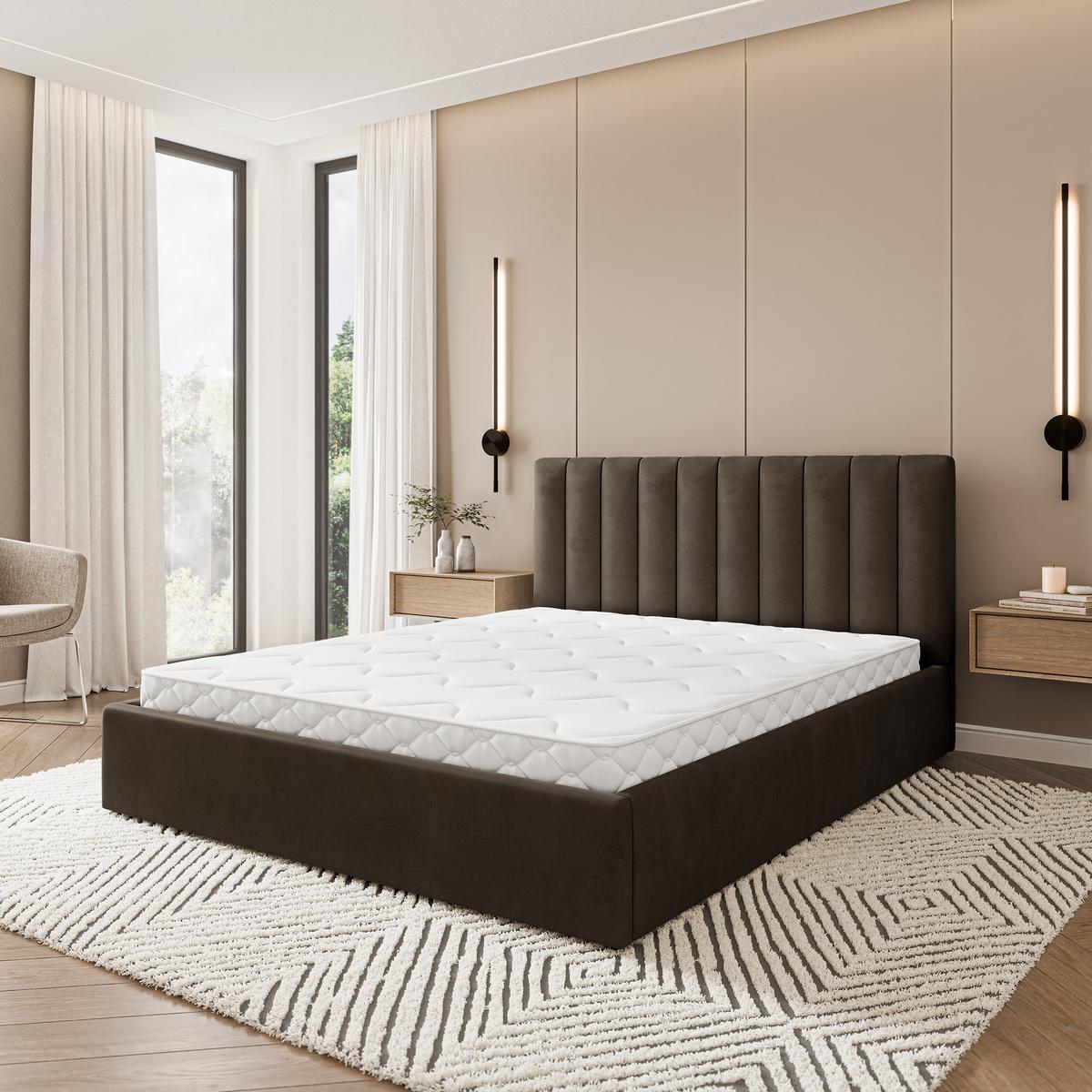 POLSTERBETT DEMERA MGV 200x200 cm mit Bettkästen - Braun - Braun, Holz (200/200cm) - MASSENO