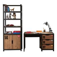 KINDERZIMMER Set komplett Kameko 2 Massivholz+MDF Schwarz/Cognac - Cognac/Schwarz, Holz (220/1/120cm) - 58aufmkessel