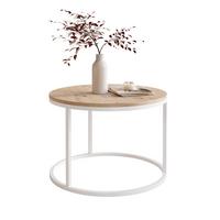 COUCHTISCH 60 cm rund Eiche Artisan, Weiß Gestell - Eiche Artisan, Holzwerkstoff (60/60/42cm) - Idohome