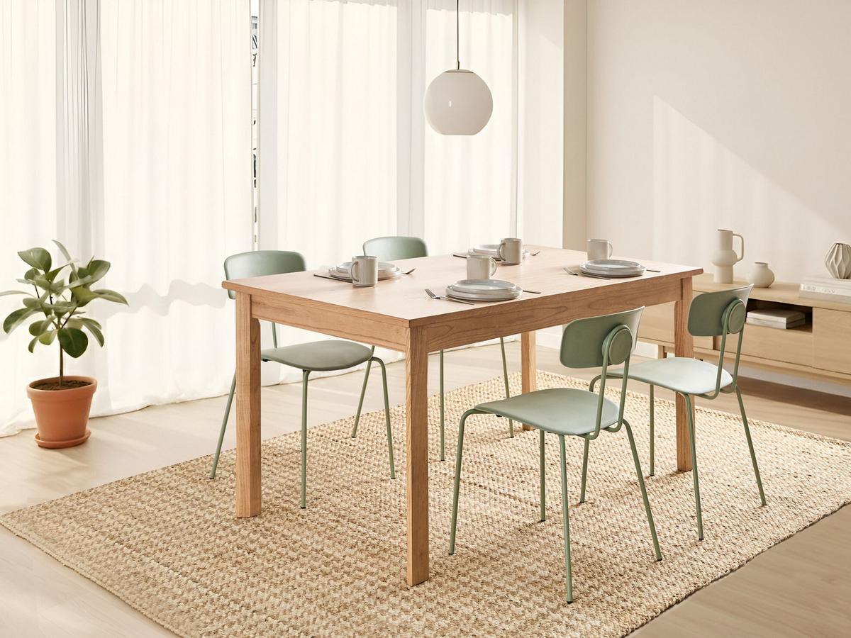 ESSTISCH Helle Eiche 160/90 cm Gisela - Hellbraun, Holzwerkstoff (160/90/77cm) - Beliani