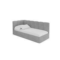 EINZELLBETT Jugendbett mit Bettkasten, Rechts - DEXY 80x200 Grau - Silberfarben, Holzwerkstoff/Textil (80/200cm) - ALTDECOR