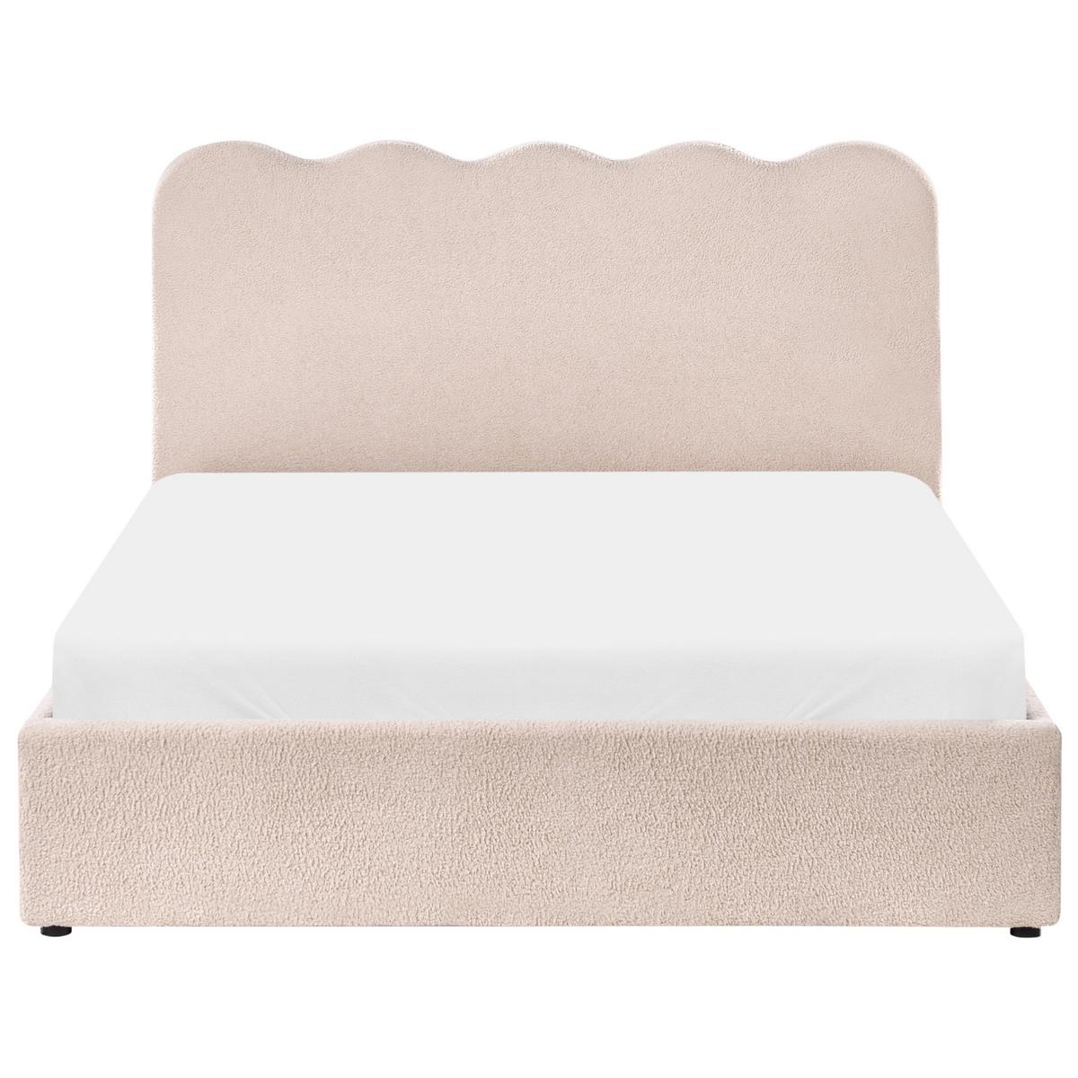 BETT mit Stauraum 140/200 cm Bouclé Beige Nanterre - Beige, Textil (140/200cm) - Beliani