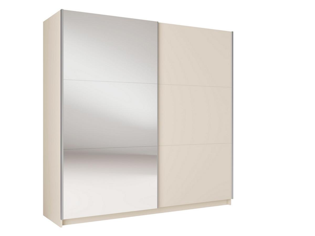 SCHWEBETÜRENSCHRANK BELDEN 150,6/207/55,3cm 2-türig mit Spiegel Sandbeige - Sandfarben, Holzwerkstoff (150.6/207/55.3cm) - MASSENO