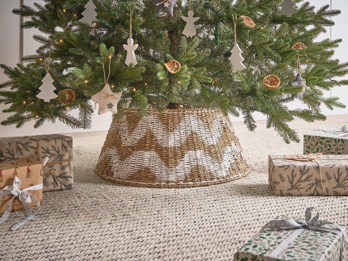 WEIHNACHTSBAUMKRAGEN 29 cm Naturfarben Hiver - Naturfarben, Naturmaterialien (29cm) - Beliani