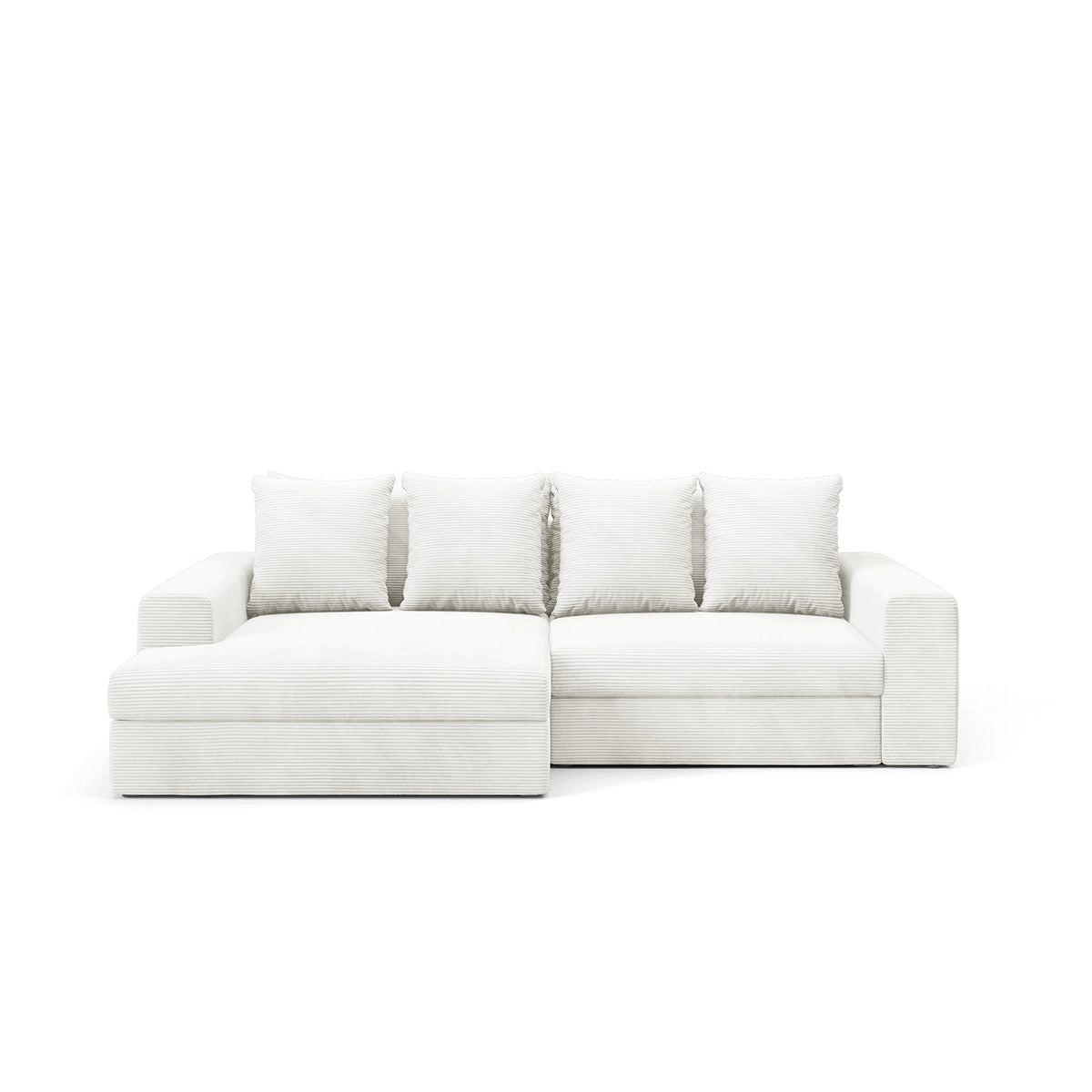 ECKSOFA Paola 3 Sitzplätze Cremefarben - Weiß, Holz (272/167cm) - Petits-meubles
