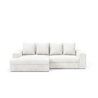 ECKSOFA Paola 3 Sitzplätze Cremefarben - Weiß, Holz (272/167cm) - Petits-meubles