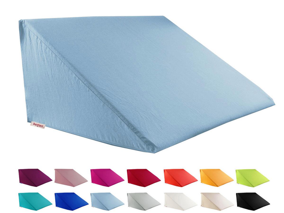 KEILKISSENBEZUG Basic 100% Baumwolle hellblau 62/49/30 cm - Hellblau, Textil (62/49cm) - beties Heimtextil