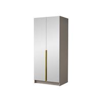 KLEIDERSCHRANK Bono III - Beige/Goldfarben, Holzwerkstoff/Metall (100/215/58cm) - MIRJAN24