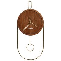 WANDUHR Dunkler Holzfarbton/Gold Sierre - Dunkelbraun/Goldfarben, Holzwerkstoff (20/45/3cm) - Beliani