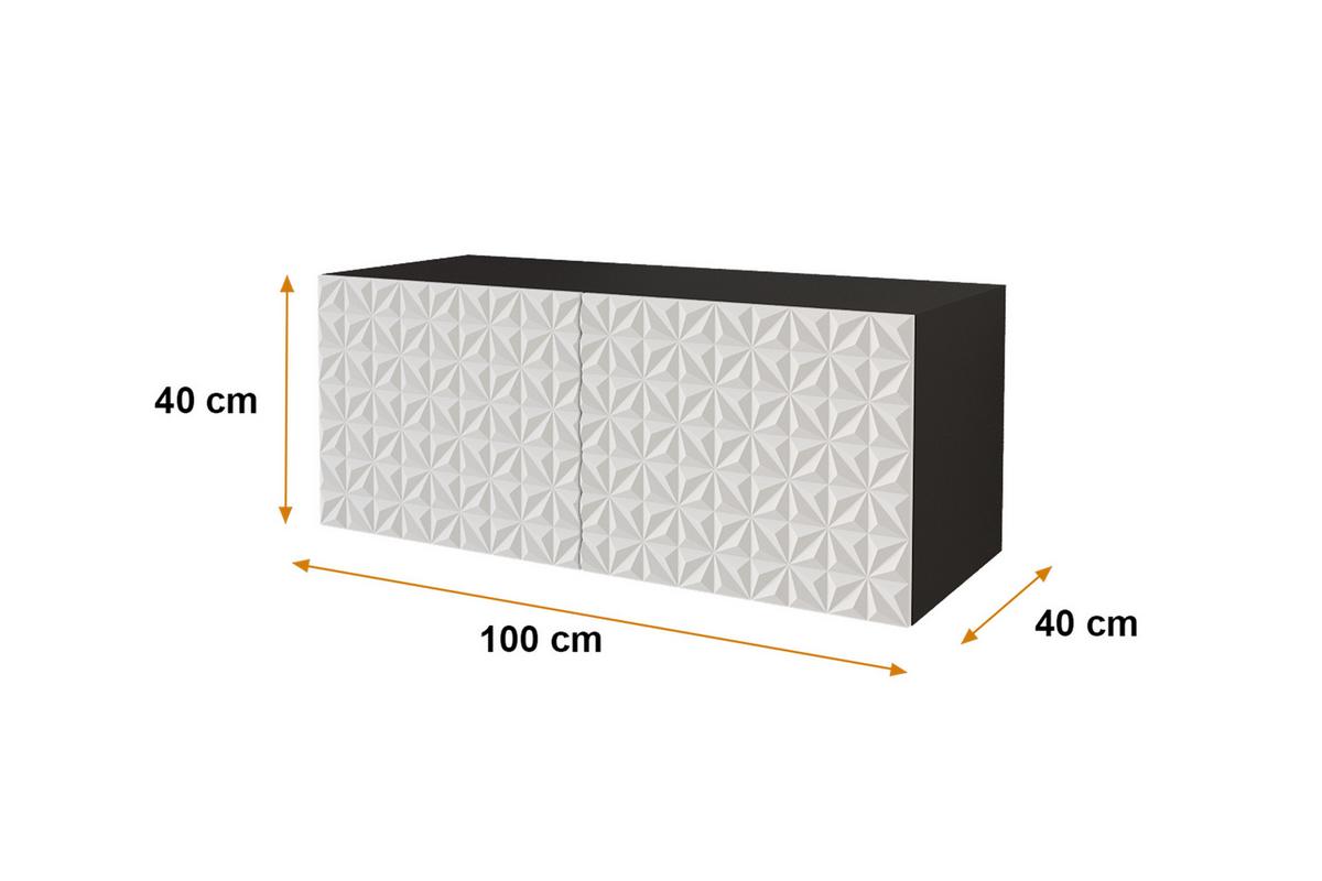 LOWBOARD VIRA-W 100x40x40 cm - Schwarz / Weiß - Weiß, Holzwerkstoff (100/40/40cm) - ALTDECOR