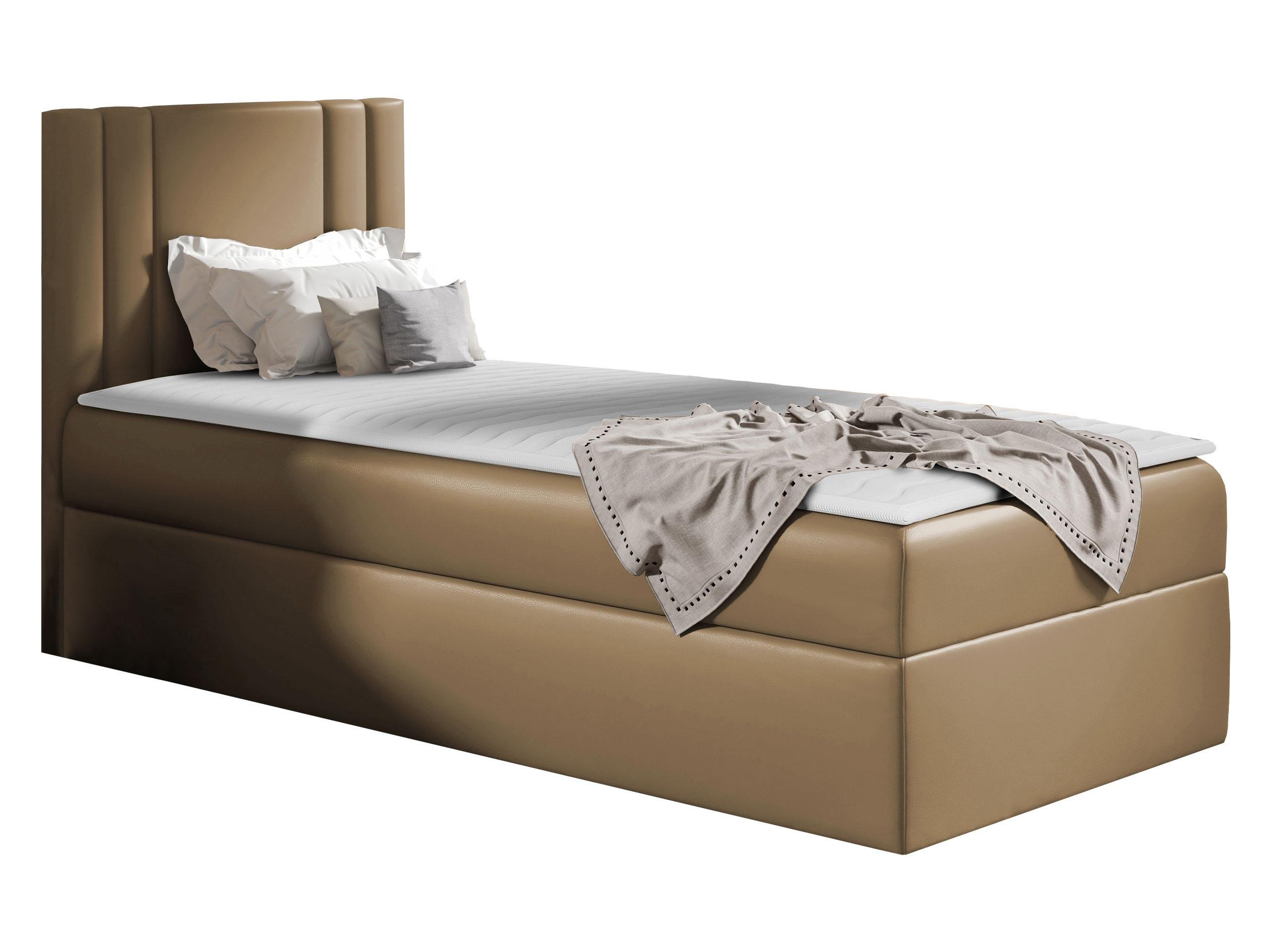 BOXBETT Carmen Mini, Seite zum Öffnen des Bettkastens: Links - H3 - Hellbraun, Holz (90/200cm) - MIRJAN24