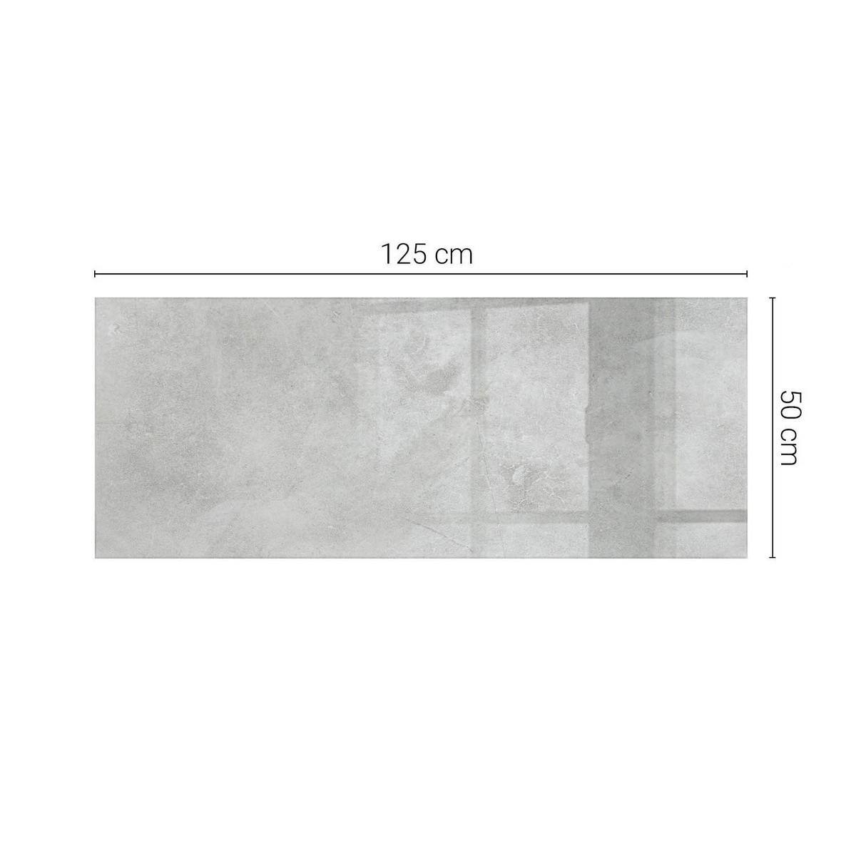 TISCHPLATTE 125x50 cm Betonstruktur mit Kratzern - Hellgrau, Glas (0.4/125/50cm) - TULUP