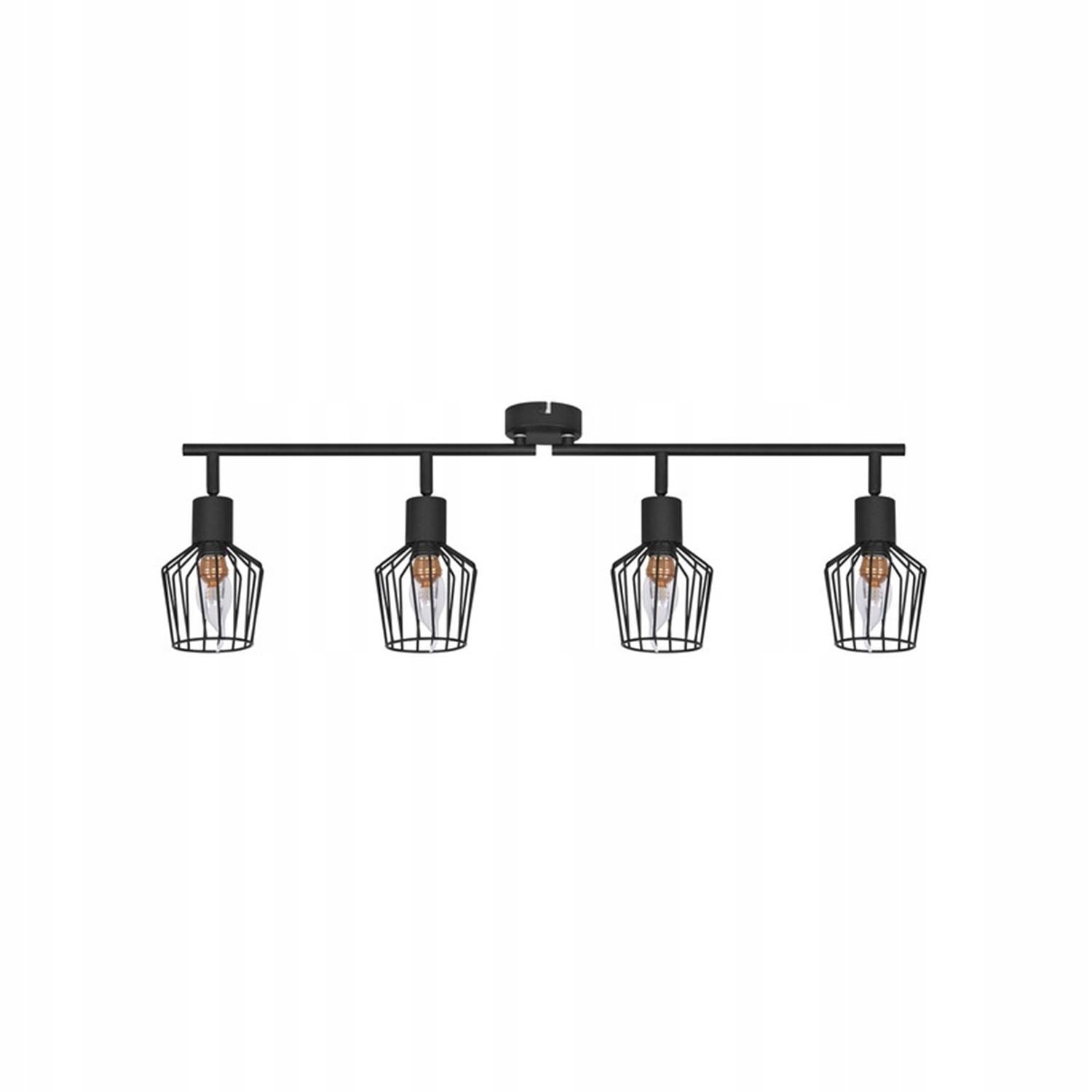 DECKENSTRAHLER Franziska 4-flammig 75/24/10 cm - Schwarz, Metall (75/24/10cm) - Nettlife
