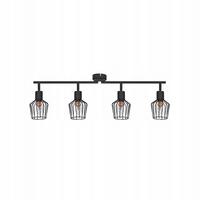 DECKENSTRAHLER Franziska 4-flammig 75/24/10 cm - Schwarz, Metall (75/24/10cm) - Nettlife