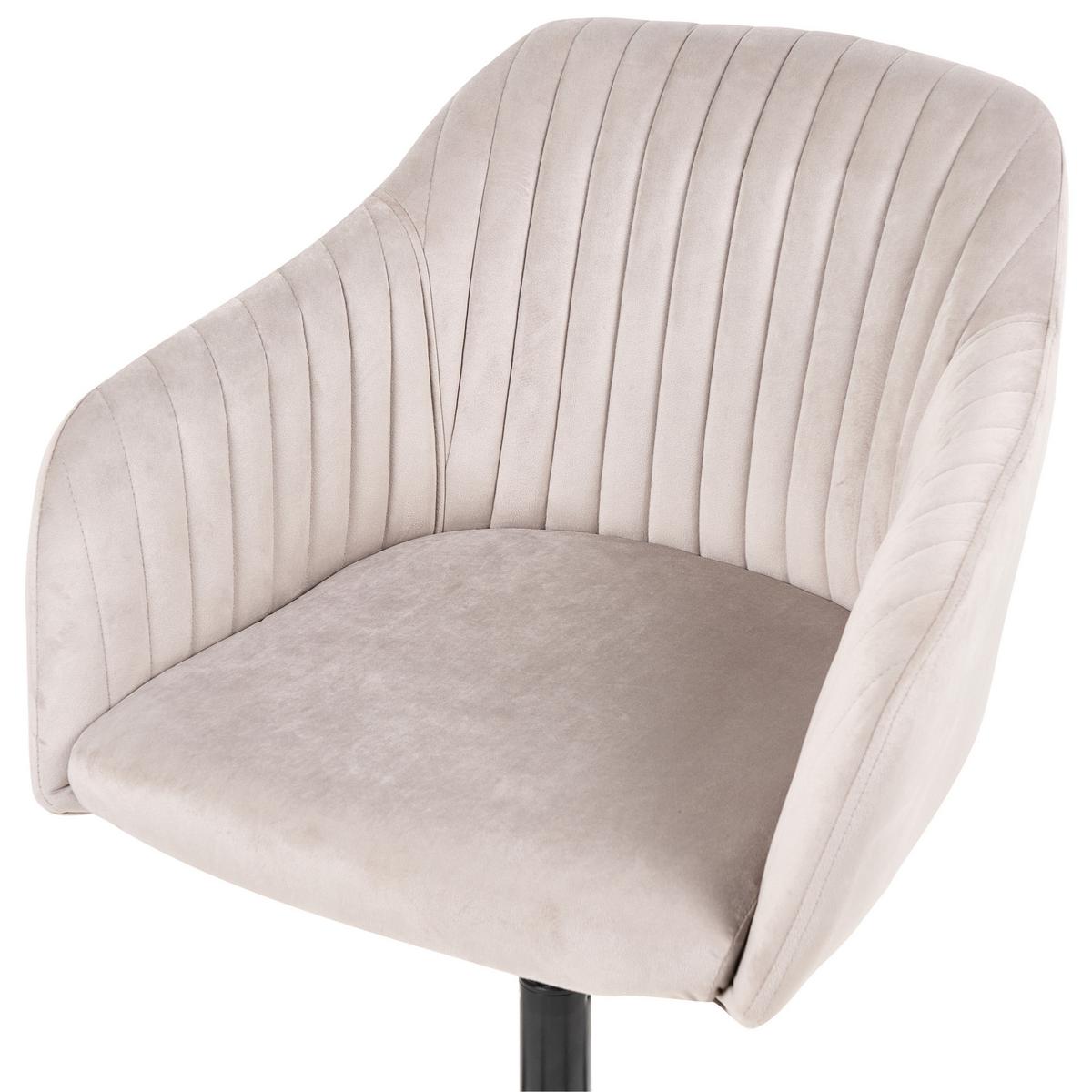 BÜROSTUHL Samtstoff Taupe Venice - Beige/Schwarz, Textil (64/89/64cm) - Beliani