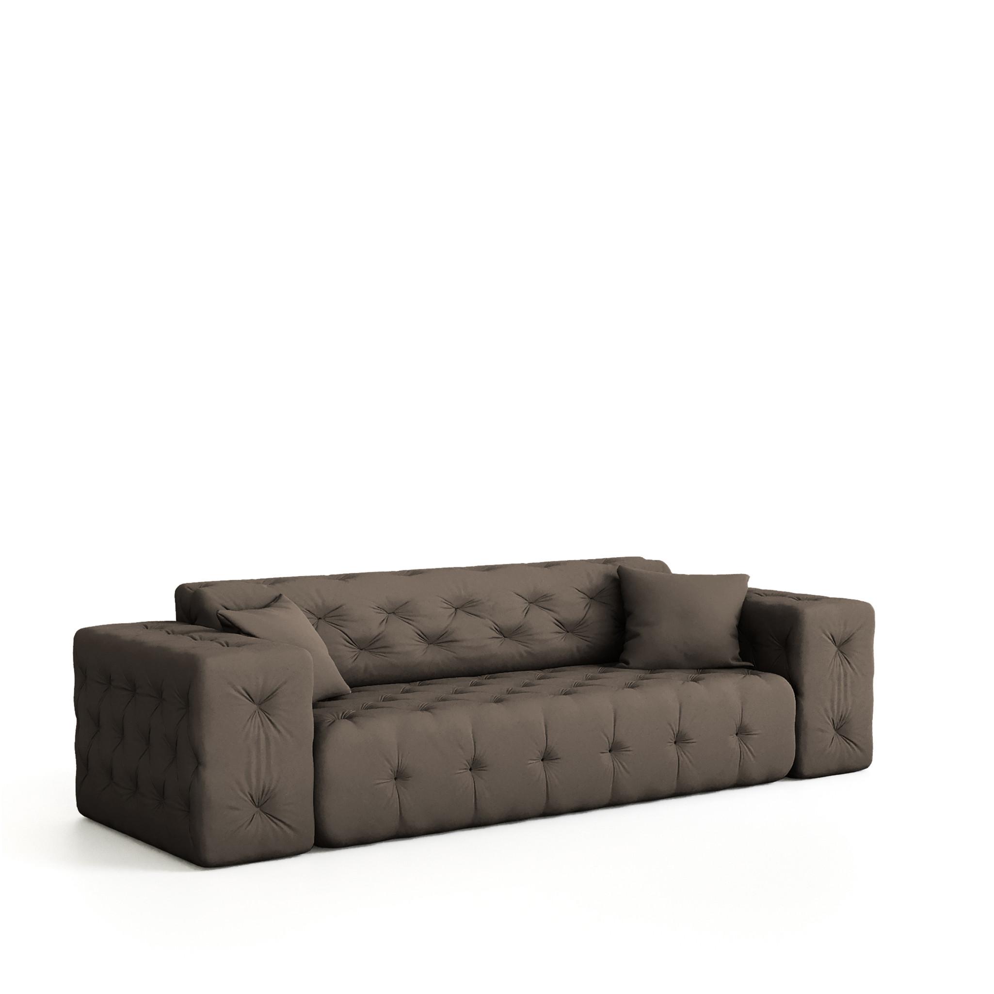 SOFA 3-sitzer Chantal - Braun, Holzwerkstoff/Textil (251/78/96cm) - Fun Möbel