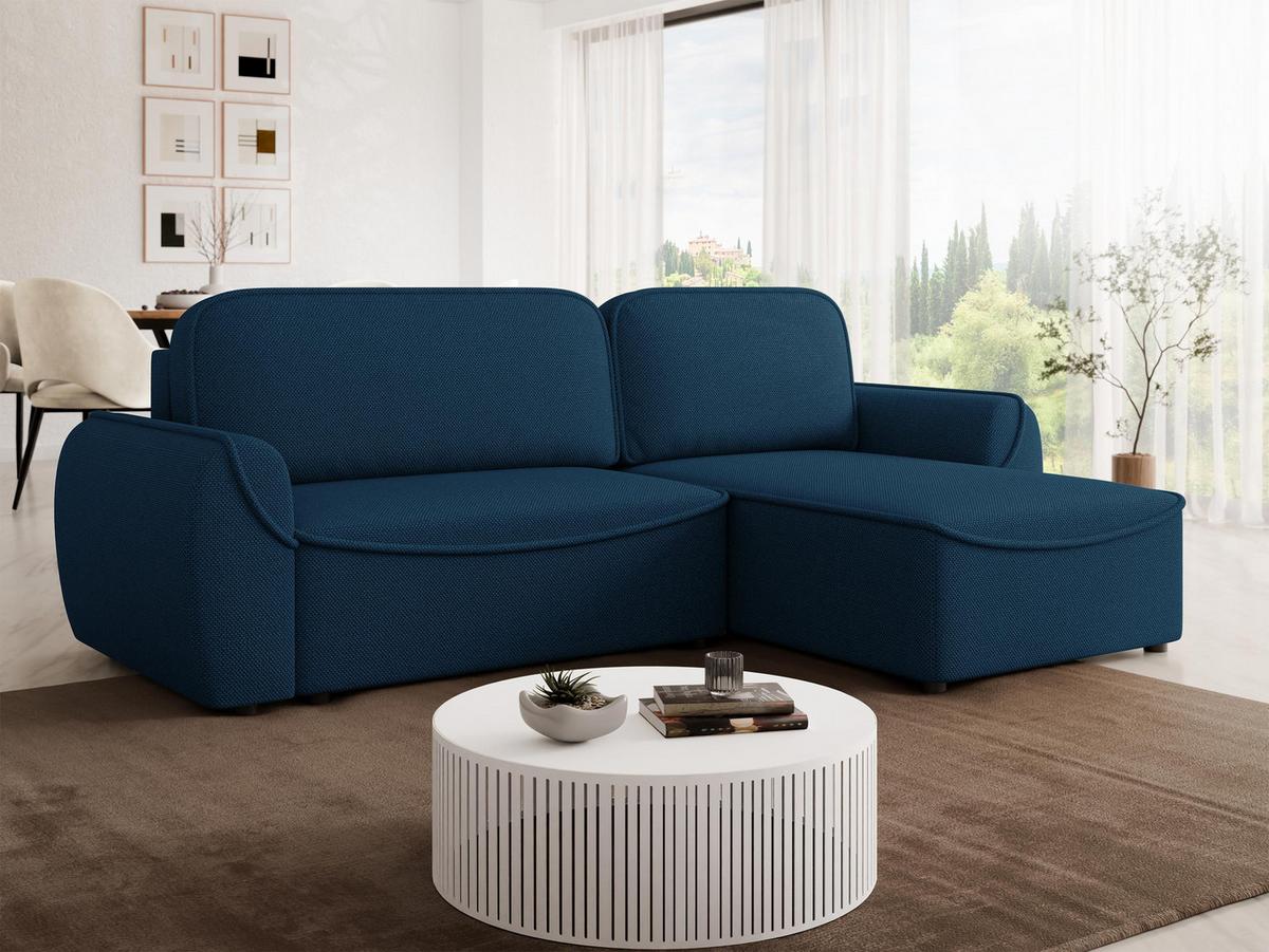 ECKSOFA Loom - Schwarz/Dunkelblau, Holz/Kunststoff (261/175cm) - MIRJAN24