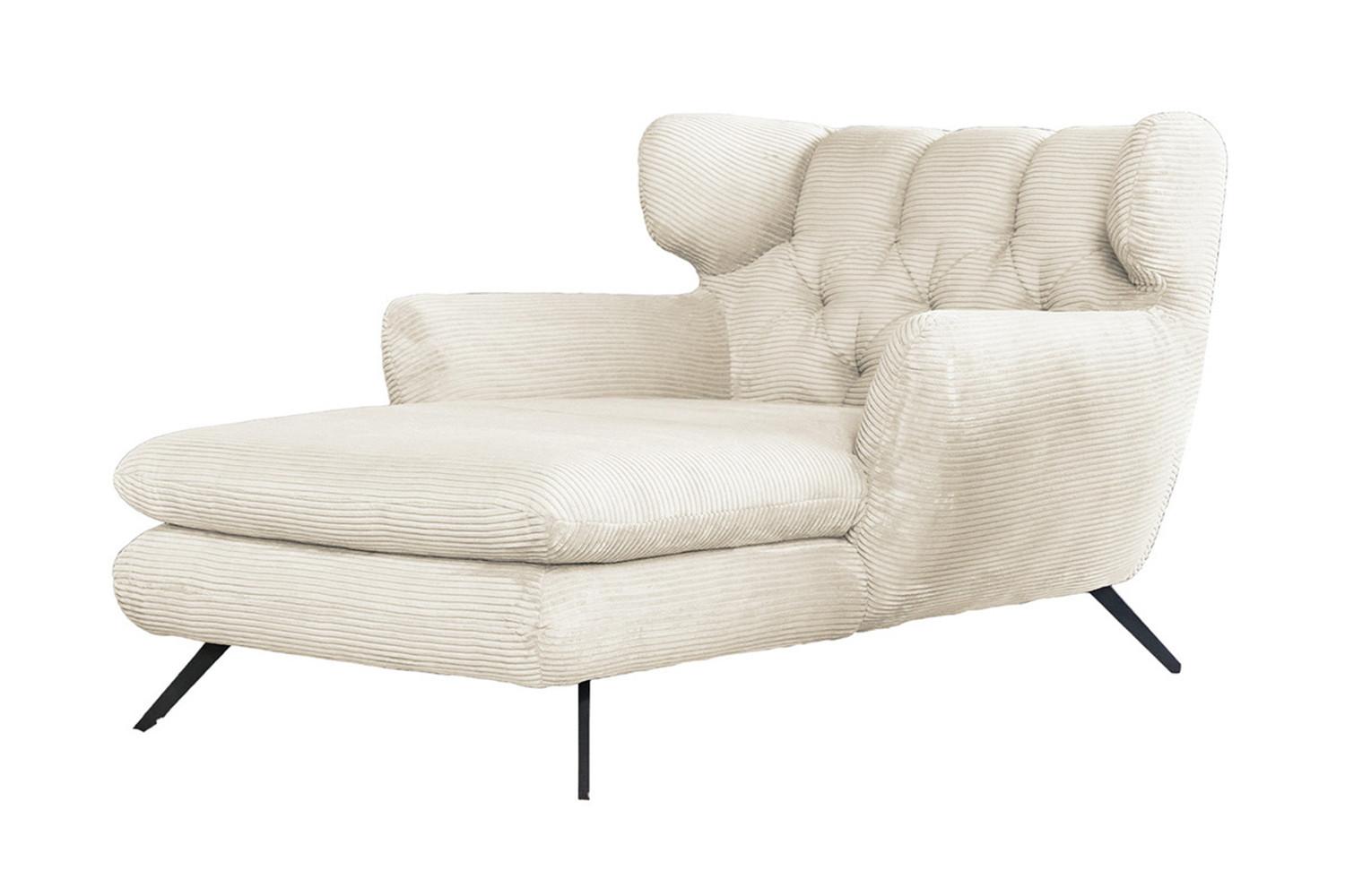 LONGSEAT CHAMRE Beige Cord - Beige/Schwarz, Textil/Metall (130/95/160cm) - KAWOLA