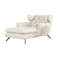 LONGSEAT CHAMRE Beige Cord - Beige/Schwarz, Textil/Metall (130/95/160cm) - KAWOLA