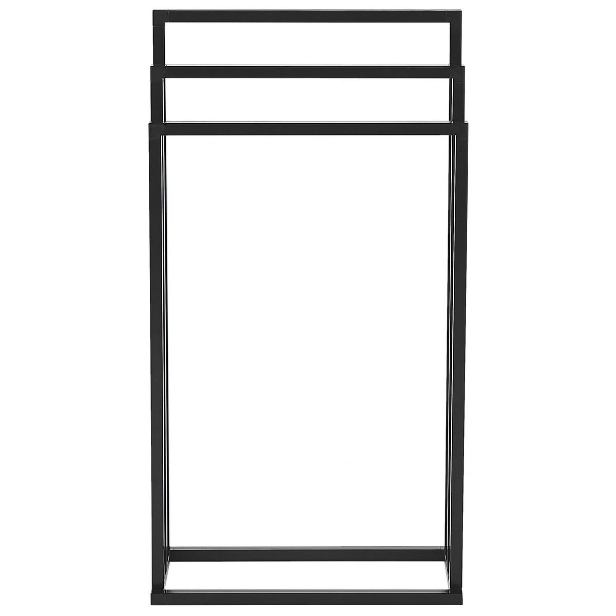 HANDTUCHSTÄNDER schwarz 45 x 84 cm 3 Arme Charras - Schwarz, Metall (45/84/21cm) - Beliani