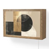 WANDLEUCHTE Abstrakt - Modern - Schwarz - Gold 30x20 cm - Sandfarben, Holzwerkstoff (30/20/8cm) - OnlyWow