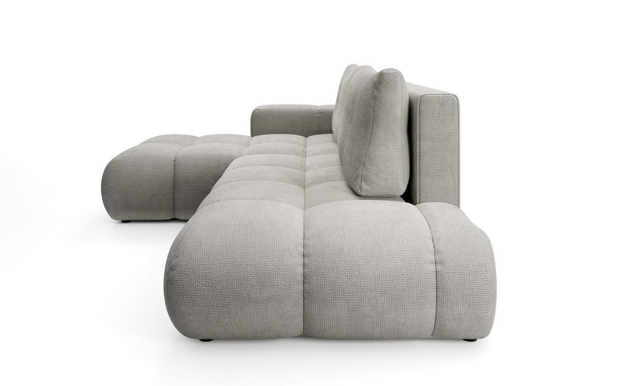 ECKSOFA DUCA L-S Hellgrau Chenille mit Schlaffunktion - Hellgrau, Holz (266.5/266.5cm) - MASSENO