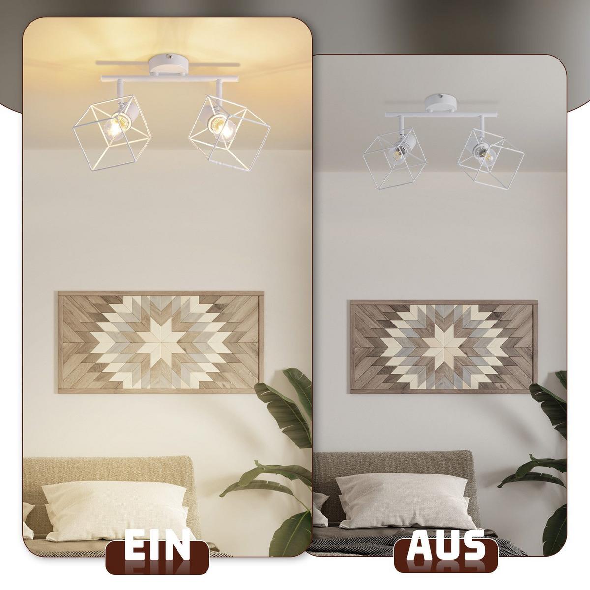 DECKENSTRAHLER Fürth 2-flammig 26.8/10/17 cm - Weiß, Metall (26.8/10/17cm) - Nettlife