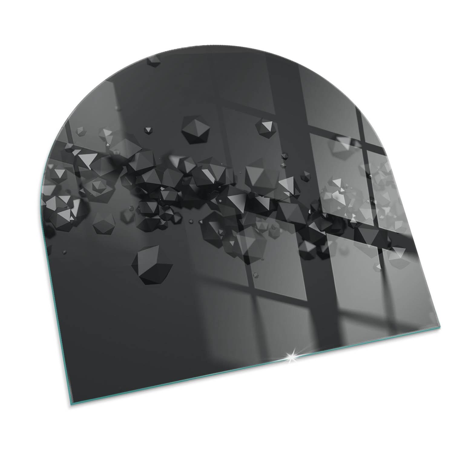 GLASPLATTE für Kamin 100x100 cm - Schwarz, Glas (100/100/0.4cm) - TULUP