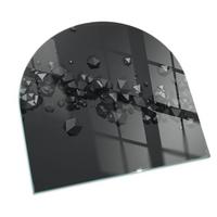 GLASPLATTE für Kamin 100x100 cm - Schwarz, Glas (100/100/0.4cm) - TULUP