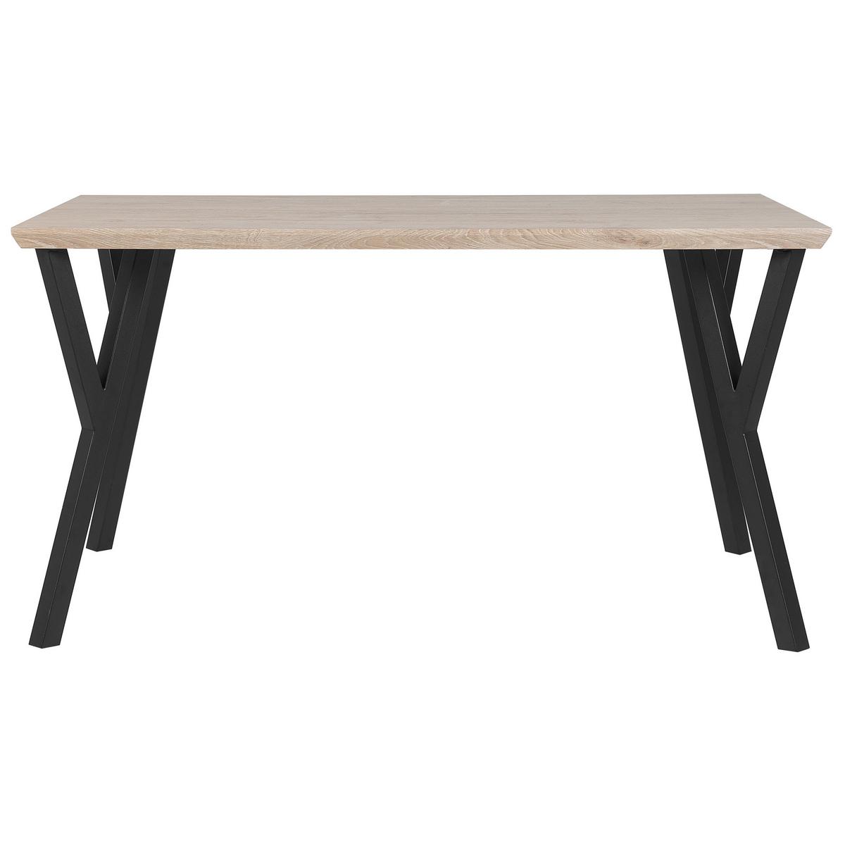 ESSTISCH 140/80/75 cm Hellbraun, Schwarz Rechteckig Bravo - Hellbraun, Holzwerkstoff (140/80/75cm) - Beliani