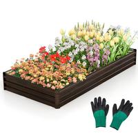 HOCHBEET Braun - Braun, Metall (240/30/120cm) - COSTWAY